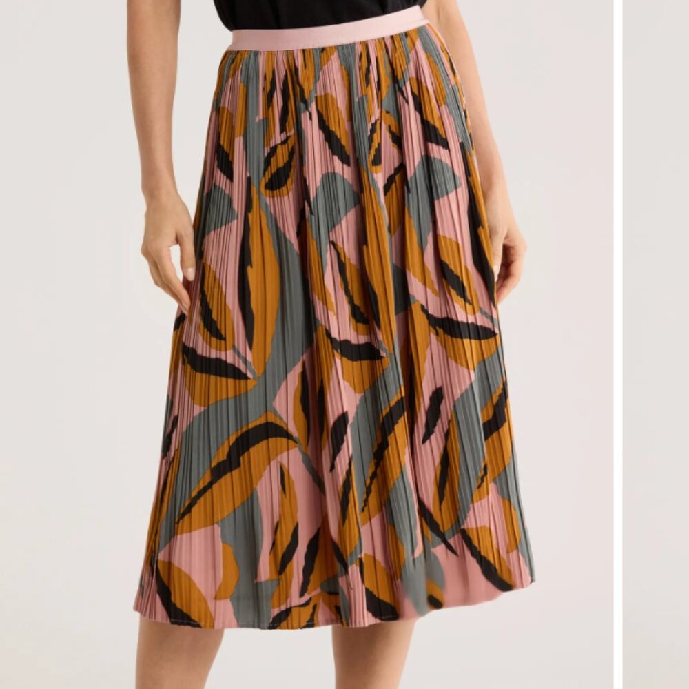 Medium Adrianna Papell Pink Pleat High Waisted Midi Skirt | Never worn